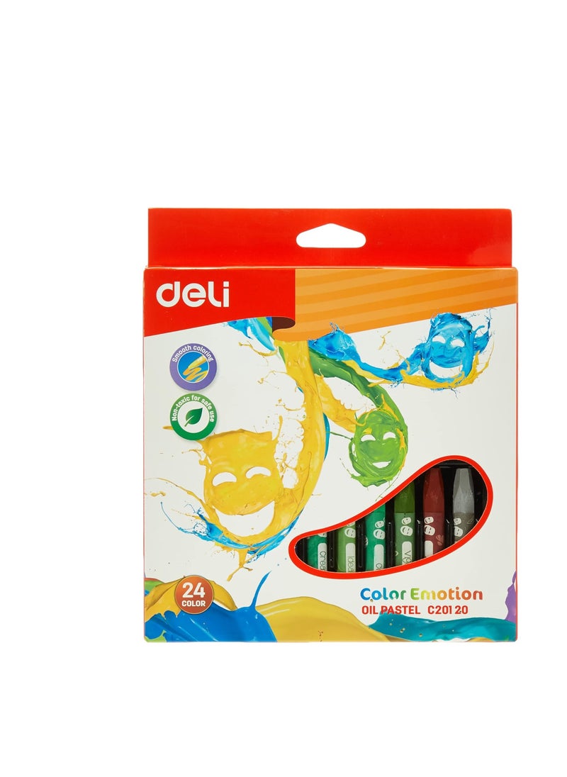 Deli Deli Color Emotion Oil Pastel Set for Perfect Blending, 24-Piece, C20120, Multicolour  - Image 3