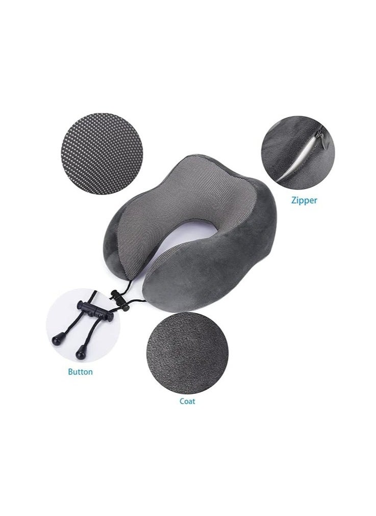 Arabest - Travel Pillow Luxury Memory Foam Neck & Head Support Pillow Soft Sleeping Rest Cushion for Airplane Car & Home Best Gift - Image 1