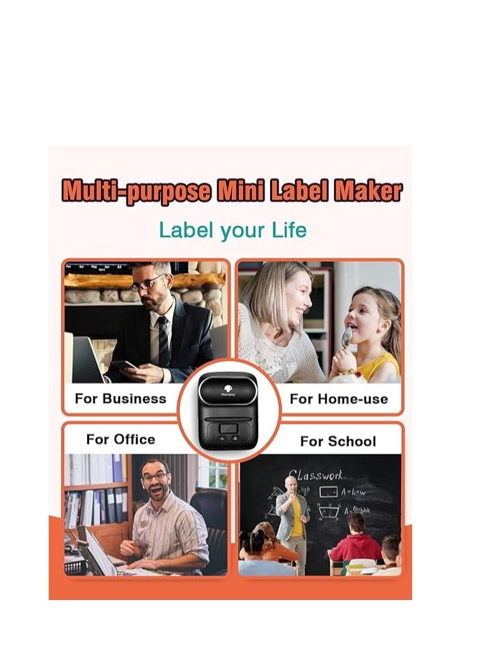Generic - M110 Label Makers - Barcode Label Printer Bluetooth Portable Thermal Printer for Small Business, Address, Logo, Clothing, Mailing, Sticker Printer for Phones & PC, Black (M110) - Image 1