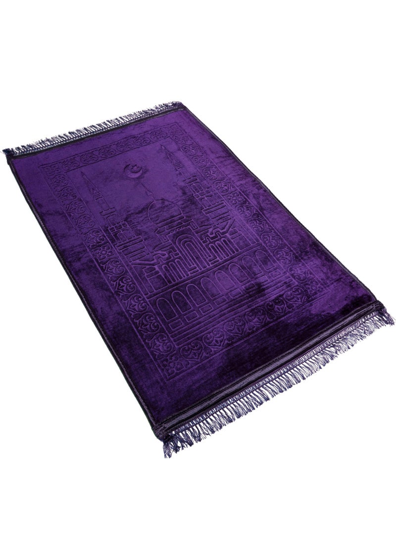 Fabienne Anti-Slip Velvet Top Prayer Mat Purple 80x120 cm  - Image 1