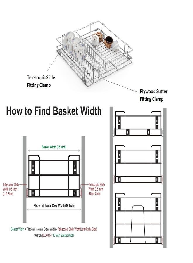TORO Cutlery Tray Basket/Plate Organizer for Modular Kitchen Trolley/Cabinet/Drawer (CUP-15X20X04) - Image 3