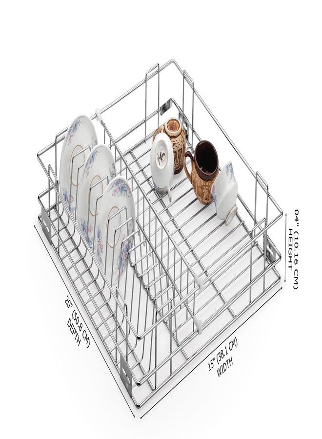 TORO Cutlery Tray Basket/Plate Organizer for Modular Kitchen Trolley/Cabinet/Drawer (CUP-15X20X04) - Image 2