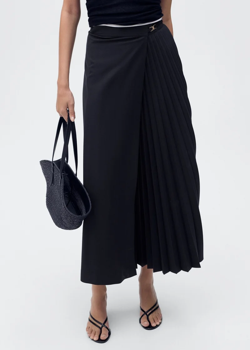 مانجو Pleated crossover skirt