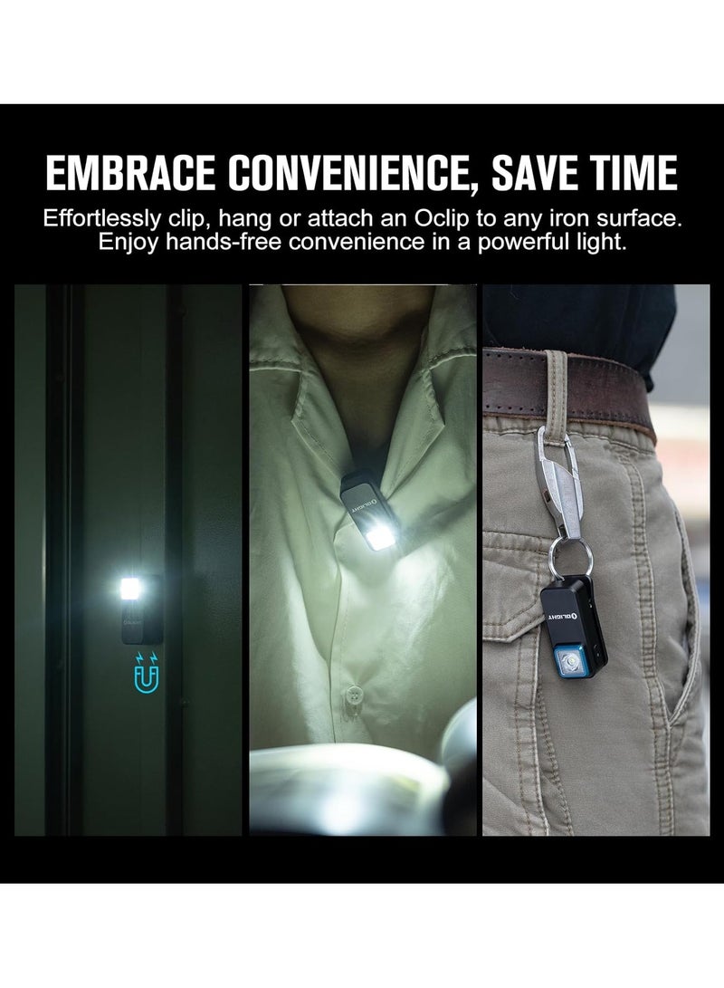 Clip Rechargeable EDC Flashlight 300 Lumens Dual Sources Compact Pocket Clip Light Convenient USB C Charging Magnetic Flash Lights for Working Cycling Emergency Signaling Tool(Black) - Image 4