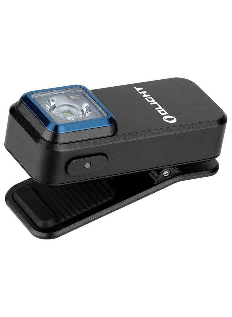 Clip Rechargeable EDC Flashlight 300 Lumens Dual Sources Compact Pocket Clip Light Convenient USB C Charging Magnetic Flash Lights for Working Cycling Emergency Signaling Tool(Black) - Image 1