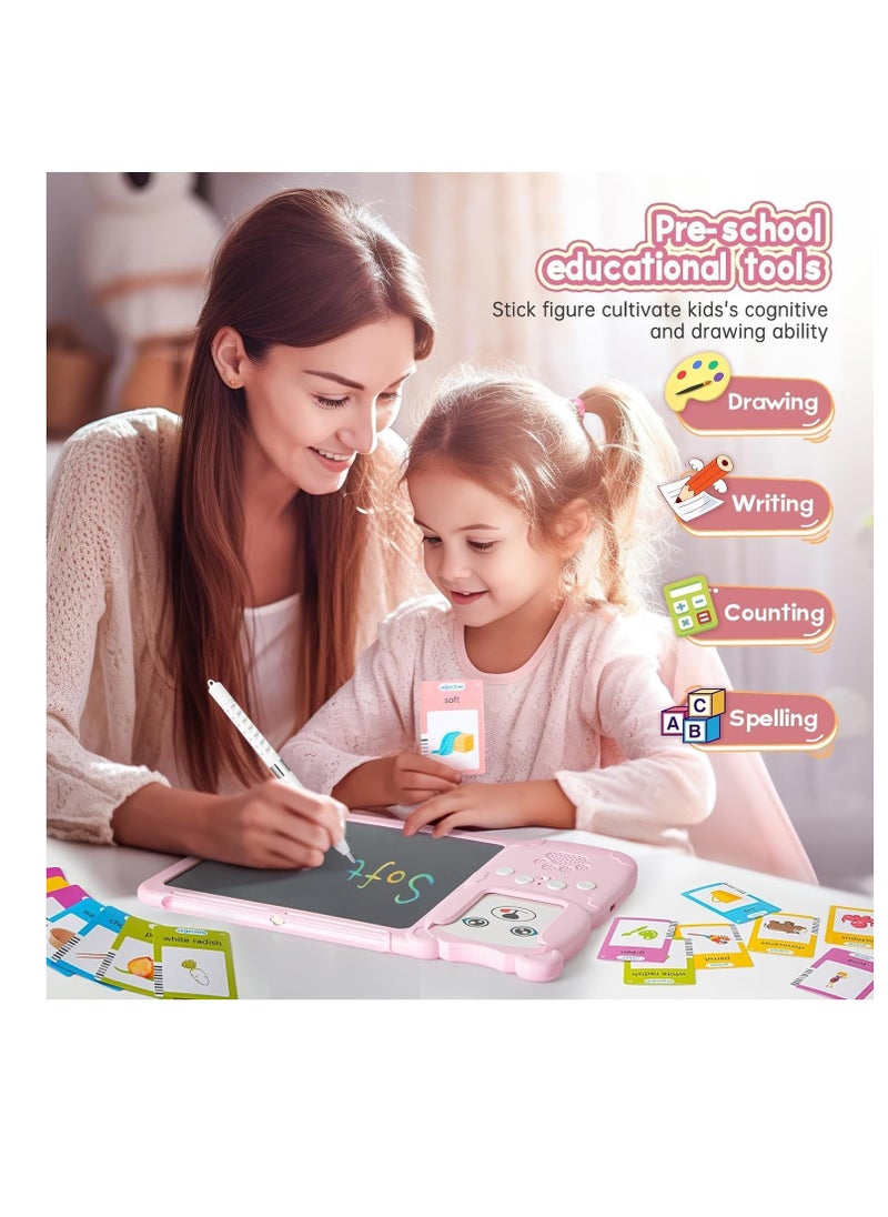 2 in 1 Educational Tool Talking Flash Cards with Reader and Digital Writing Board with Magic Erasable Drawing Board Talking in Arabic and English  - Image 2