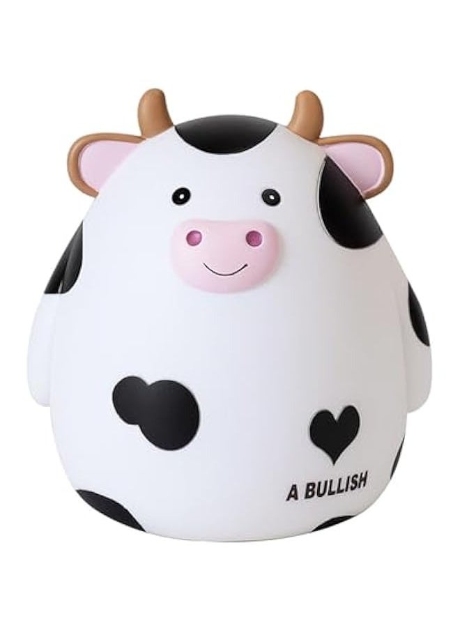 DURKU White Cow Piggy Bank - Cute Animal Money Bank for Kids and Adults - Large Plastic Coin Saving Box - Perfect Birthday Gift for Boys and Girls - Home Decoration  - Image 1