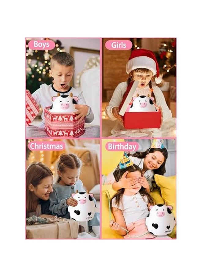 DURKU White Cow Piggy Bank - Cute Animal Money Bank for Kids and Adults - Large Plastic Coin Saving Box - Perfect Birthday Gift for Boys and Girls - Home Decoration  - Image 2