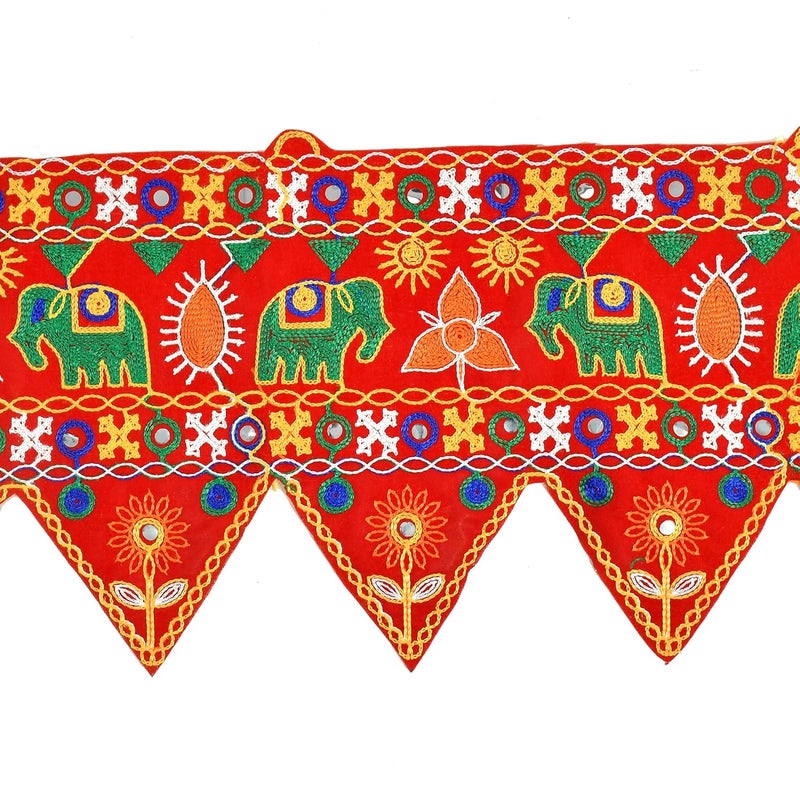 Ascension Designer Elephant Flower Traditional Art Handmade Big Door Bandarwal toran for Home Decor Hangings for DecorationToran for Main Big Door Size-49 Inch Multicolor (Pack of 1) (Design 4) - Image 3