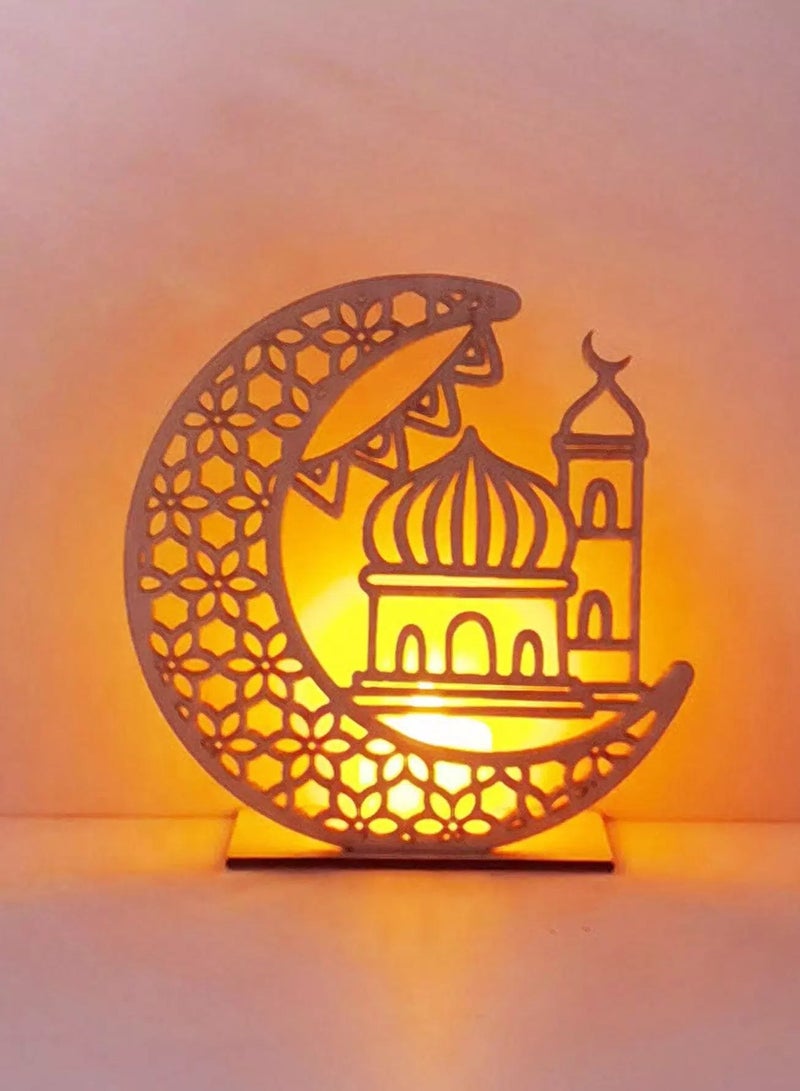 قطعة واحدة من ديكورات رمضان الخشبية على شكل قلعة مجوفة  - Image 4