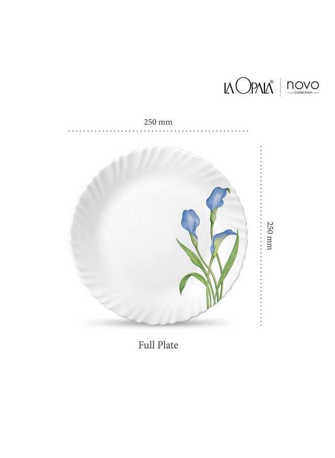 La Opala, Novo Collection, Opal Glass Full Plate Set 6 pcs, Tender Trio, White - Image 2