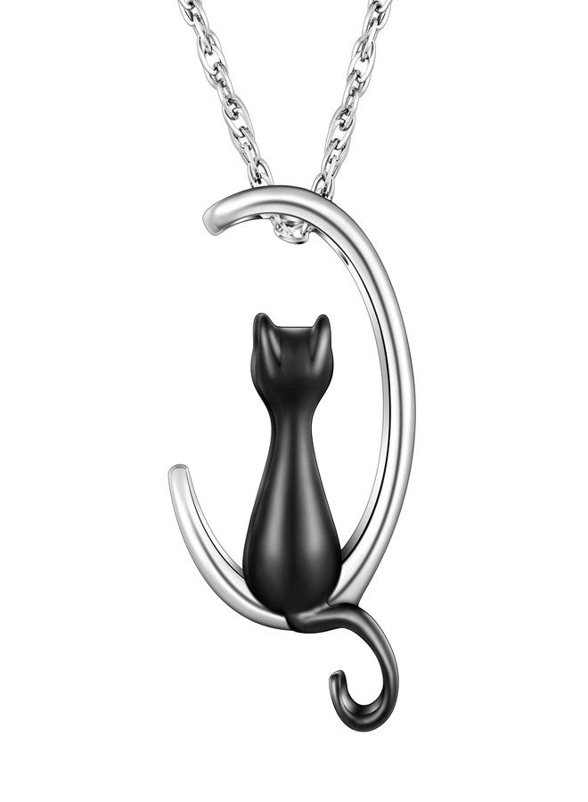 XIUDA Cat Ash Necklace Urn Necklace for Ashes Moon Cremation Necklace Memorial Cremation Jewelry for Pet Ashes - Image 1
