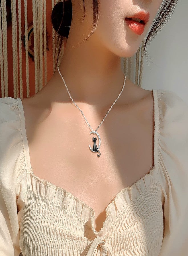 XIUDA Cat Ash Necklace Urn Necklace for Ashes Moon Cremation Necklace Memorial Cremation Jewelry for Pet Ashes - Image 4