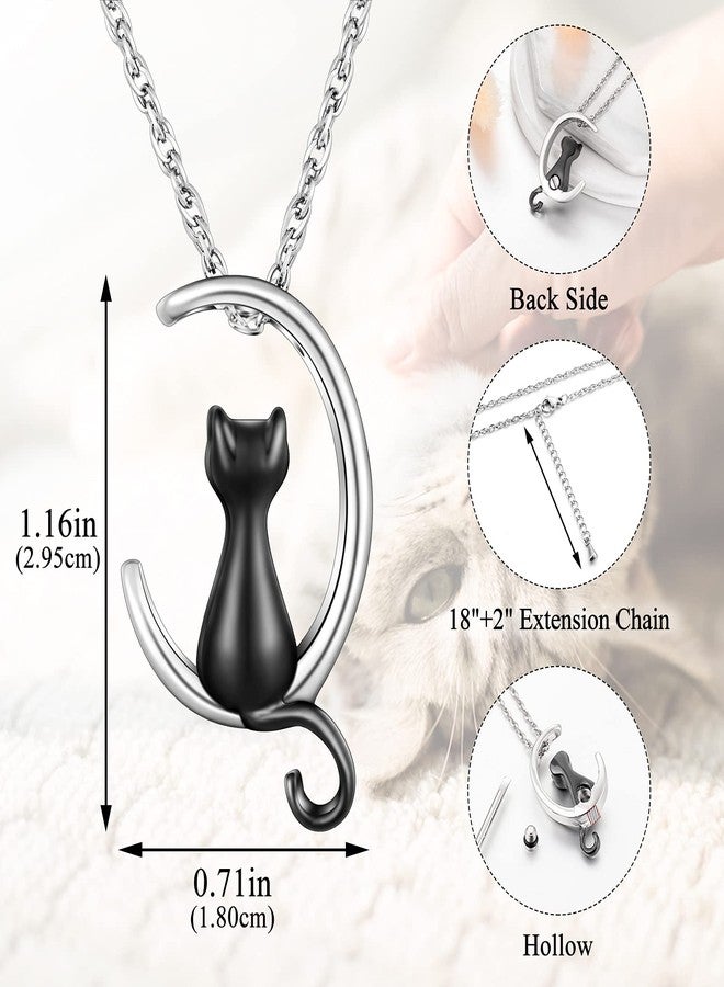 XIUDA Cat Ash Necklace Urn Necklace for Ashes Moon Cremation Necklace Memorial Cremation Jewelry for Pet Ashes - Image 2