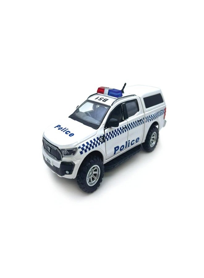 Centy Australian Police UTE Pull Back Police Toy Car with Door Openable for 3Y+ White-Blue Colour - Image 1