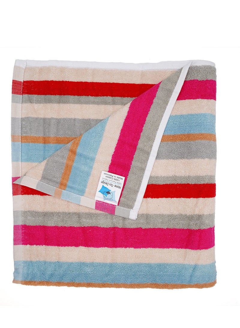 Home-Tex Design Hometex Design 4 Piece Yarn Dyed Stripe Style Highly Absorbent Bath Towels 550 GSM 70x140 cm - Image 4