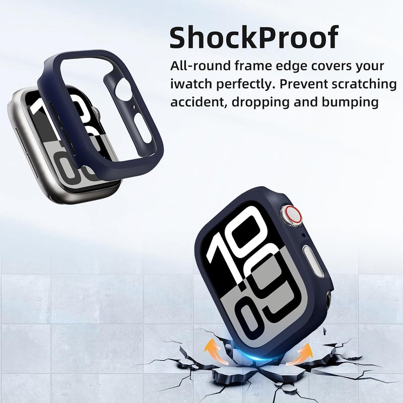 2 Pack [NO Screen Protector] Bumper Case for Apple Watch Series 11 (2025) / Series 10 42mm, Slim Thin Shockproof Bumper Cover, Hard PC Protective Frame All-Around Edge, Blue - Image 4