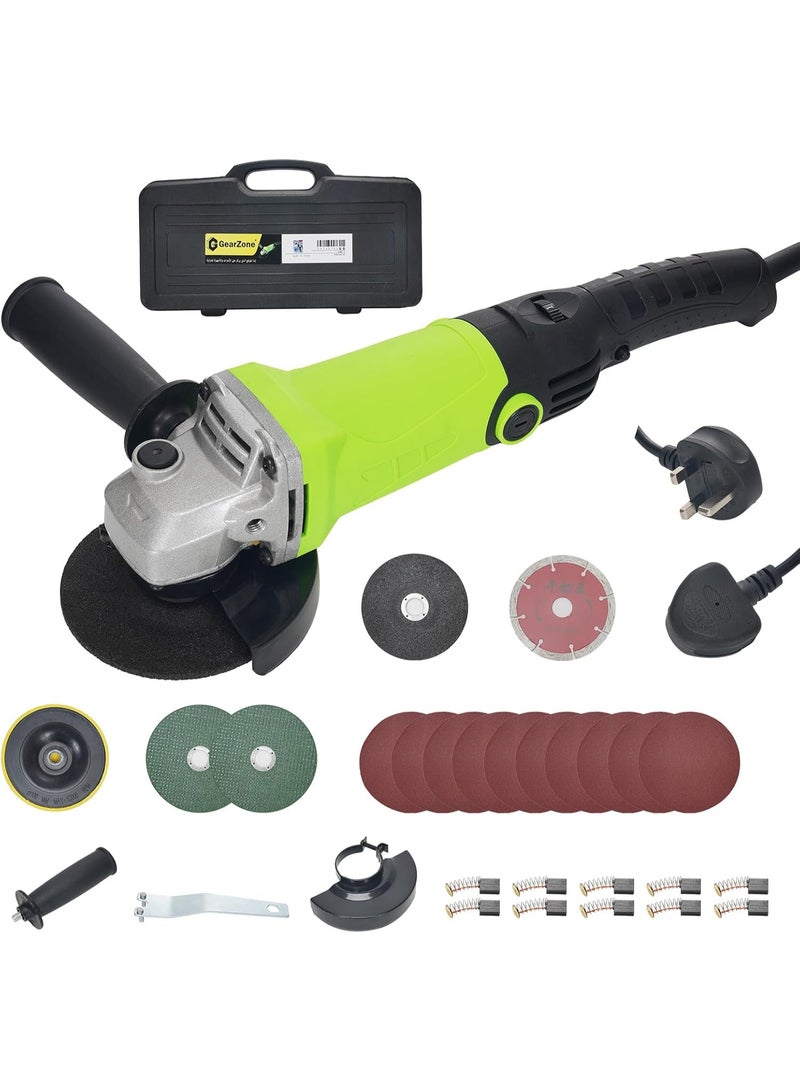 GearZone Angle grinder 950W with adjustable speed, angle grinder Grinding diameter 100 mm with Angle Mill Multifunctional Switching Head set - Image 1