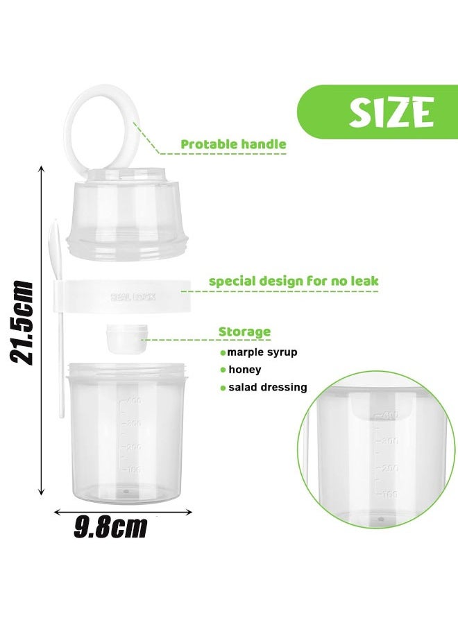 Generic Yogurt Cups for On the Go with Spoon, Double Layered Salad Cup Breakfast Salad Cup Light Meal With Fork Cover Dip Box Cereal to Go Cups Breakfast On The Go Cups, Portable Good Sealing Performance Plastic Multi-Purpose Container Can Pink ﻿  - Image 2