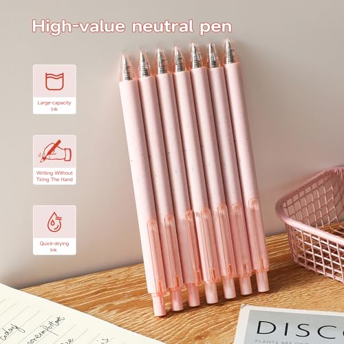 RIANCY Premium Pink Gel Pens - Smooth Writing, Quick Dry, Set of 12 - Ideal for Journaling, Note-Taking, Art Supplies - Image 5