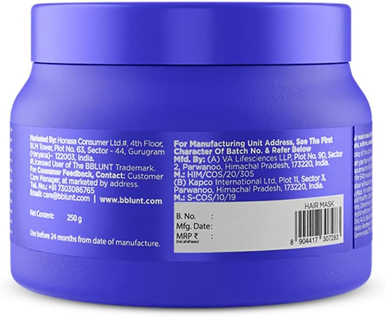 BBLUNT HAIR MASK INTENSE MOISTURE 250ML