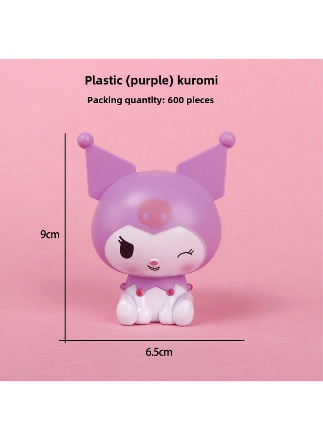 Plastic Library Xiaomi Bear Jade Dog Black Penguin Cute Hand-made Model Cake Decoration Doll Stall Hot Sale-Color:080-6 Plastic Strawberry Bear  - Image 5