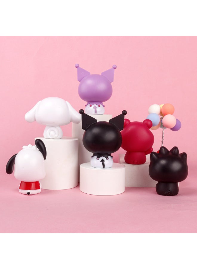 Plastic Library Xiaomi Bear Jade Dog Black Penguin Cute Hand-made Model Cake Decoration Doll Stall Hot Sale-Color:080-6 Plastic Strawberry Bear  - Image 3