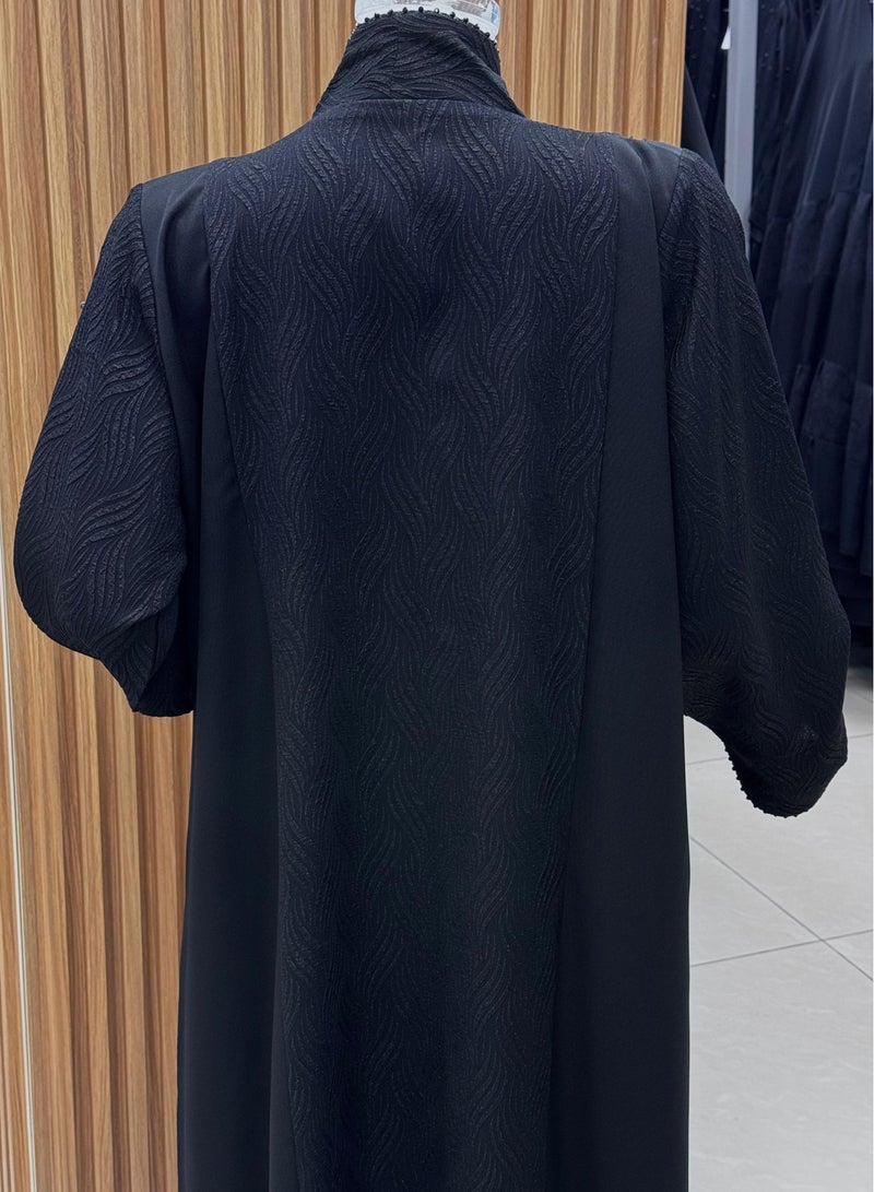 عباية سوداء رائعة الجمال مزينة بنقوش مزخرفة - Image 5