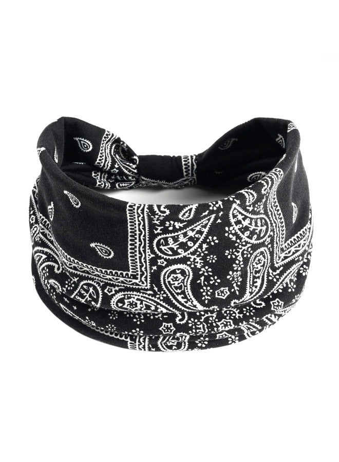 GUSGU Boho Headbands 4pcs Wide Knotted Head Bands Stretch Turban Headwraps Non Slip Sport Yoga Hair Accessories for Women and Girls - Image 5