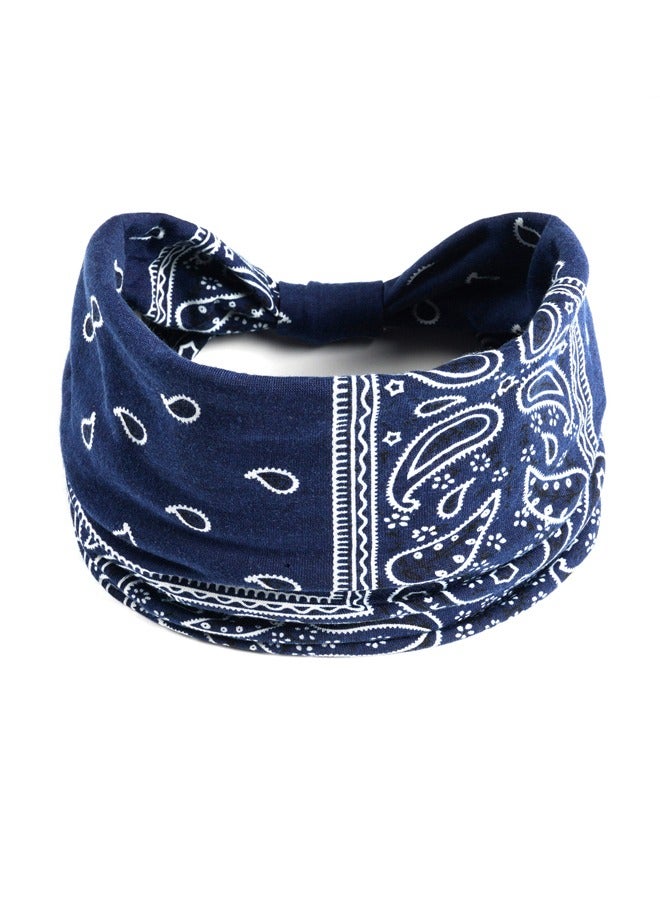 GUSGU Boho Headbands 4pcs Wide Knotted Head Bands Stretch Turban Headwraps Non Slip Sport Yoga Hair Accessories for Women and Girls - Image 3