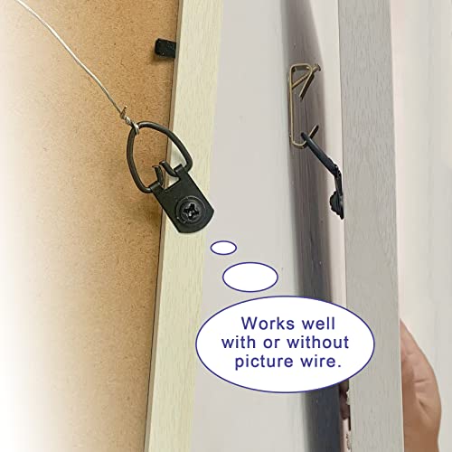 Suprom 50 Pcs D-Ring Picture Hangers with Screws for Hanging Photos Frame Canvas Clock Paintings Artwork (Black) - Image 4