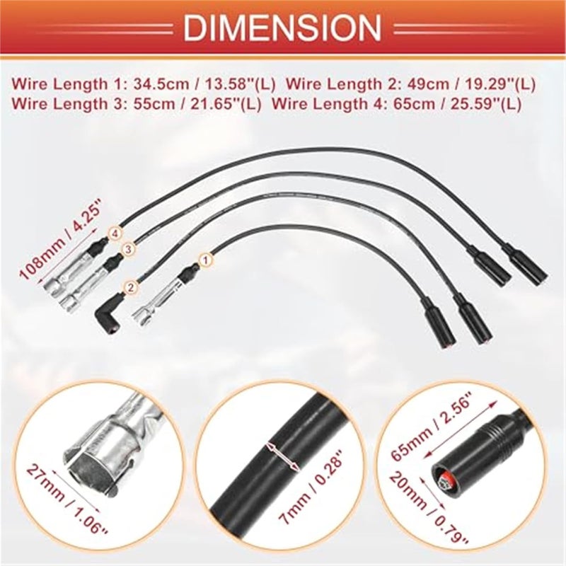 Vuzmode Car Spark Plug Coil Wires Ignition Coil Harness Cable - Image 3
