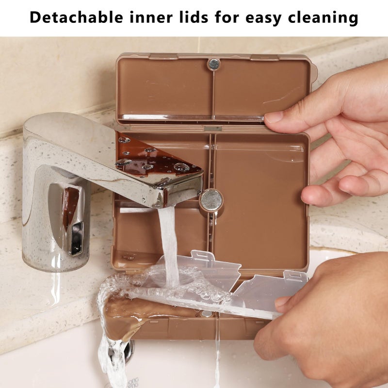 FYY Daily Pill Organizer,7 Compartments Portable Pill Case Travel Pill Organizer,[Folding Design] Pill Box for Purse Pocket to Hold Vitamins,Cod Liver Oil,Supplements and Medication-Brown - Image 5