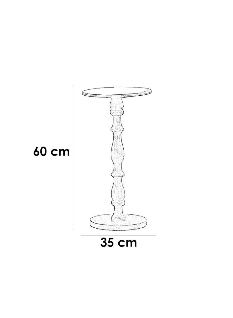 بيتك طاولة جانبية خشب طبيعي وخشب قشرة الجوز الطبيعي بني - 35×35×60 سم - Image 2