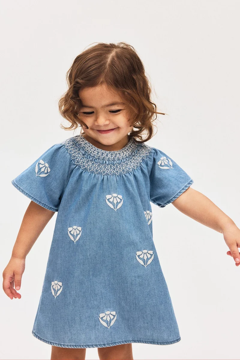 H&M Embroidery-detail denim dress