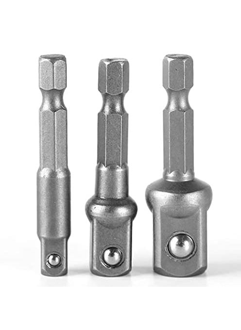 MLD MLD EBR_05 Socket Bit Hex Shank Adapter Drill Nut Driver Power Extension Bar 3 Pieces Set 14 38 12 for AutomotiveHome Repair Tool KitsmetalColorMulti  - Image 1