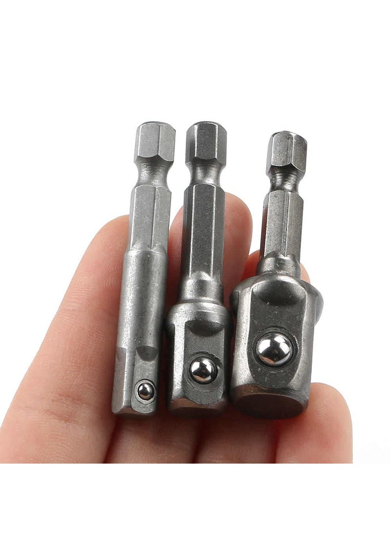 MLD MLD EBR_05 Socket Bit Hex Shank Adapter Drill Nut Driver Power Extension Bar 3 Pieces Set 14 38 12 for AutomotiveHome Repair Tool KitsmetalColorMulti  - Image 5