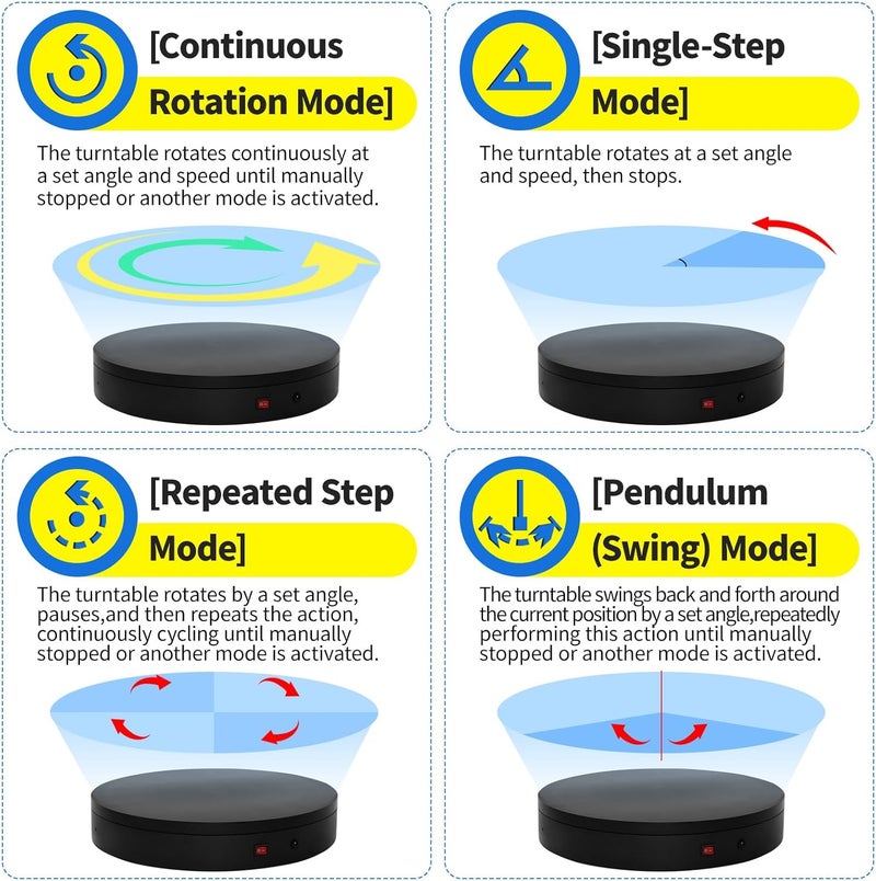 ComXim 15.8In Remote Large Motorized electric turntable Rotating platform Photography Turntable Motorized lazy susan Base giratoria para for Photography,3D Scanner,Heavy duty display(Load Range:220~500lbs) - Image 3