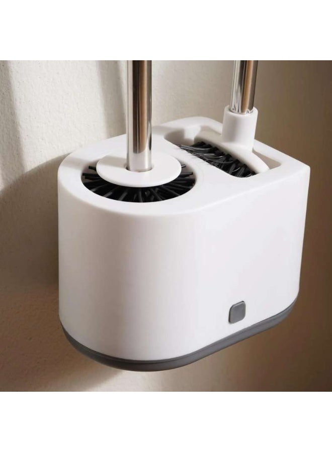 Pan Home مجموعة فرشاة مرحاض بايلي 3 قطع مع حامل - أبيض - Image 1