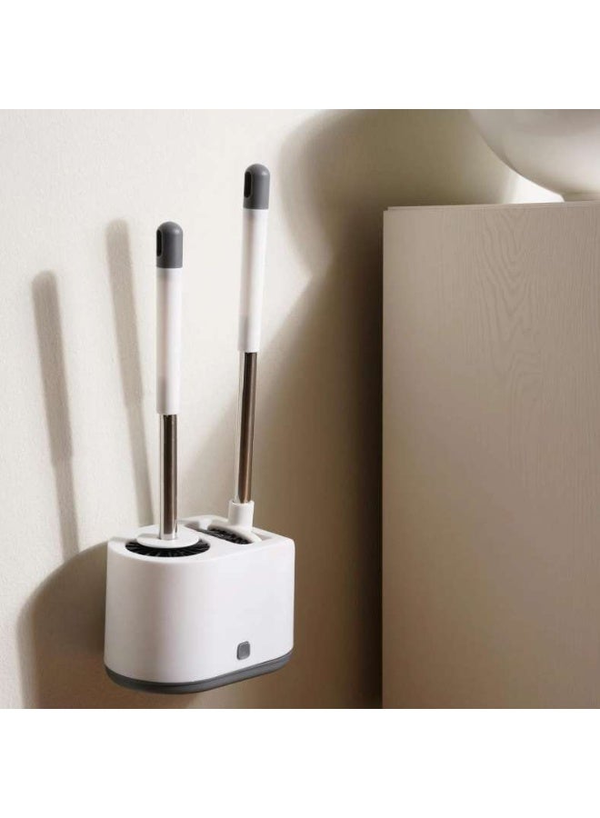 Pan Home مجموعة فرشاة مرحاض بايلي 3 قطع مع حامل - أبيض - Image 3