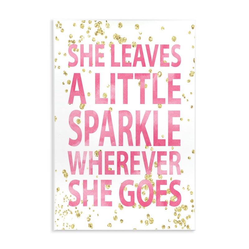 Stupell Industries She Leaves a Little Sparke Wall Plaque 10 x 15 Design by Artist Susan Newberry Designs