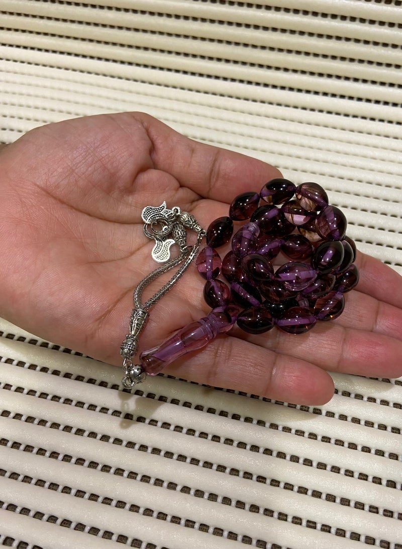 سبحة رجالية من الفاتوران الناري اللامع عدد الخرز 33 ومقاس الخرز 12.5mm x 9mm - Image 5