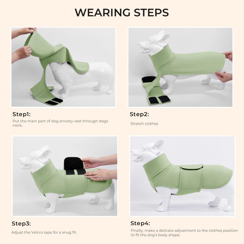 Haloumoning Dog Anxiety Calming Vest Adjustable Turtleneck Thunder Shirt Jacket for Fireworks, Separation, Vet Visits, Pet Hoodie for Large Medium Dogs - Image 5