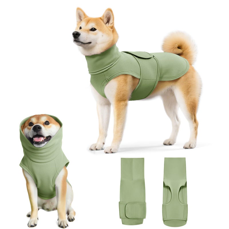 Haloumoning Dog Anxiety Calming Vest Adjustable Turtleneck Thunder Shirt Jacket for Fireworks, Separation, Vet Visits, Pet Hoodie for Large Medium Dogs - Image 1