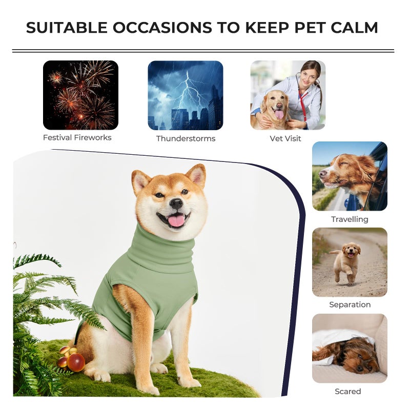 Haloumoning Dog Anxiety Calming Vest Adjustable Turtleneck Thunder Shirt Jacket for Fireworks, Separation, Vet Visits, Pet Hoodie for Large Medium Dogs - Image 3