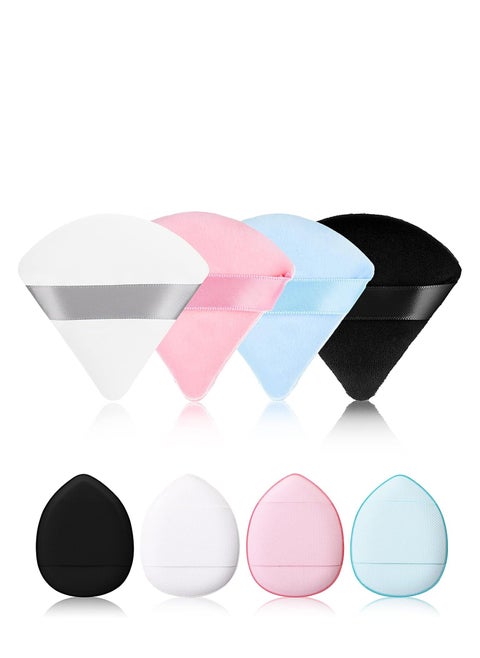 Small triangular makeup sponge, finger-sized with a velvet strap – a single piece perfect for powder and foundation. Multicolors