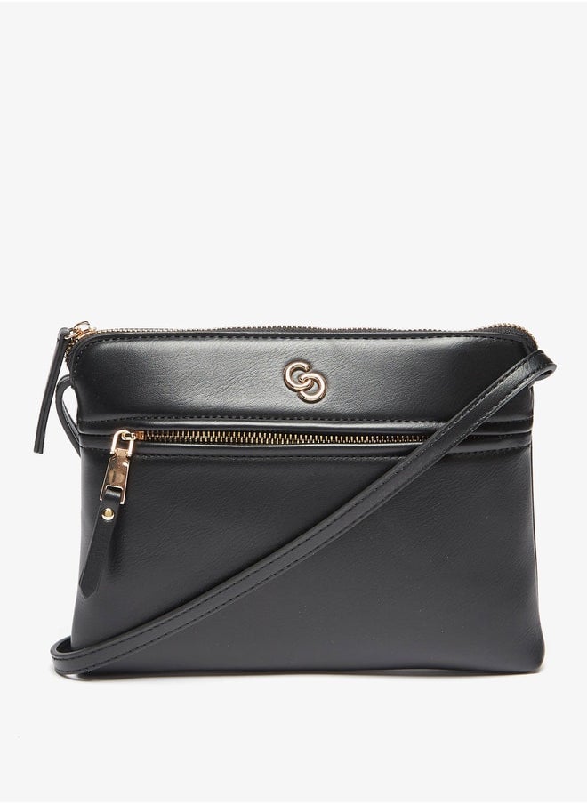 Celeste Women All-Over Monogram Print Crossbody Bag with Adjustable Strap  - Image 1