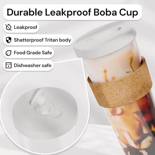 Dodoko Reusable 24 oz Boba Cup and Straw - White - Image 2