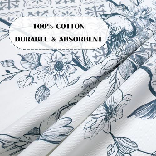 Arquiel Vintage Bird Floral Tea Towels, Rustic Cotton Kitchen Towel 18.9×27.5 inch, Quick Drying Dish Cloth for Party Anniversary Holiday Decoration Housewarming Gifts - Image 3