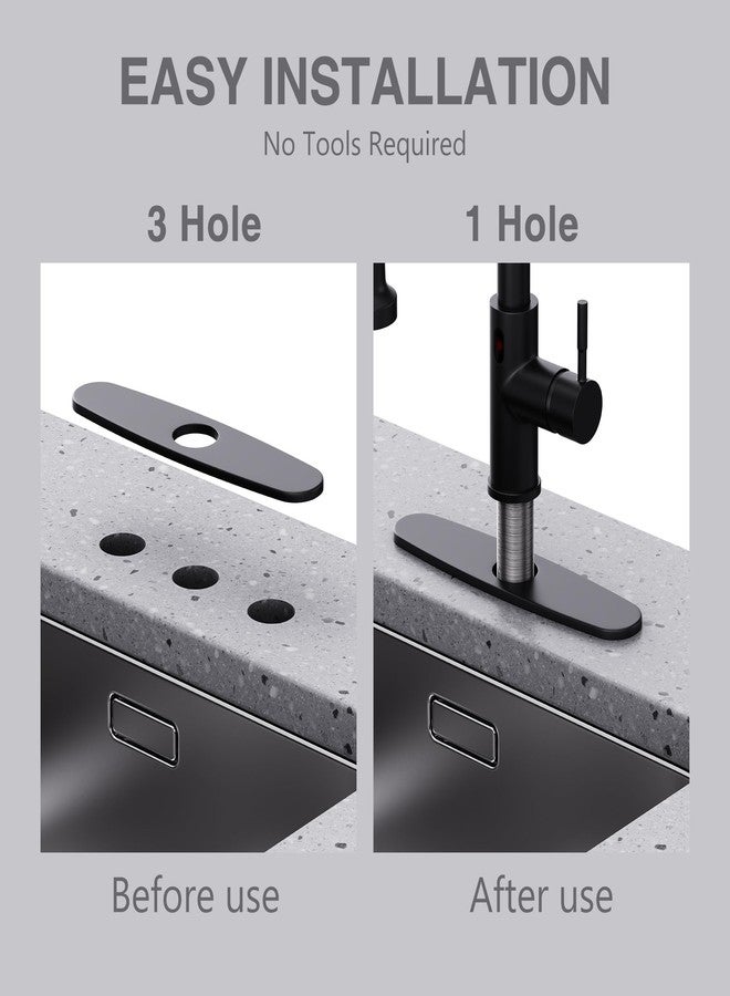GIMILI 10 Inch Hole Cover Deck Plate Escutcheon for Kitchen Sink Faucet Single Hole Matte Black - Image 4
